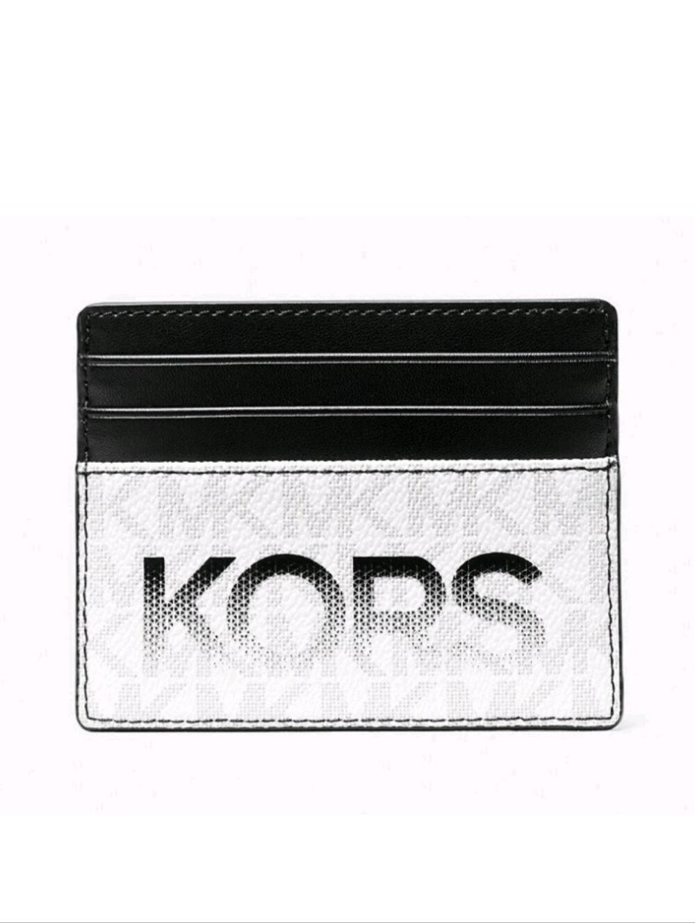 Michael Kors Black and White KORS Logo Card Holder
